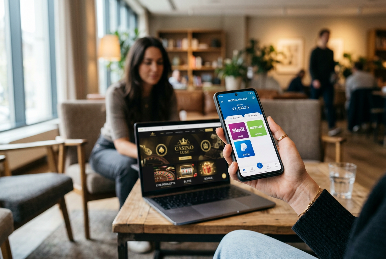 Digital wallet payment on a smartphone representing e-wallet casinos